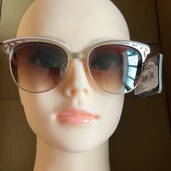 Foster Grant MaxBlock Round Sunglasses Gold Clear - Picture 3 of 7